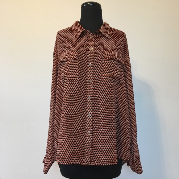 Two by Vince Camuto Sheer Button Down Blouse, L - Picture 1 of 9